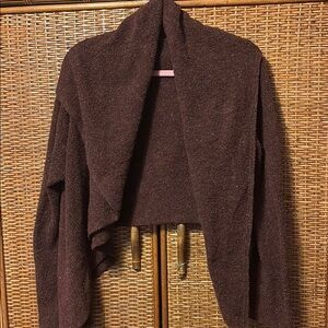 Eileen Fisher Brown Women's cardigan flutter opening size L EUC